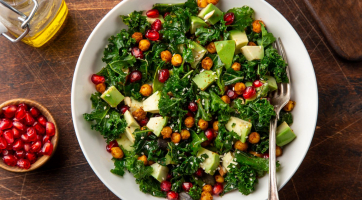 Kale Pomegranate Salad with Tahini Dressing