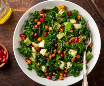 Kale Pomegranate Salad with Tahini Dressing