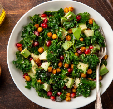 Kale Pomegranate Salad with Tahini Dressing