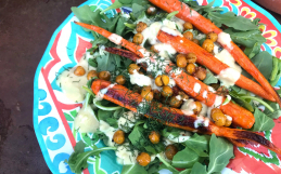 Roasted Carrot and Chickpea Arugula Salad